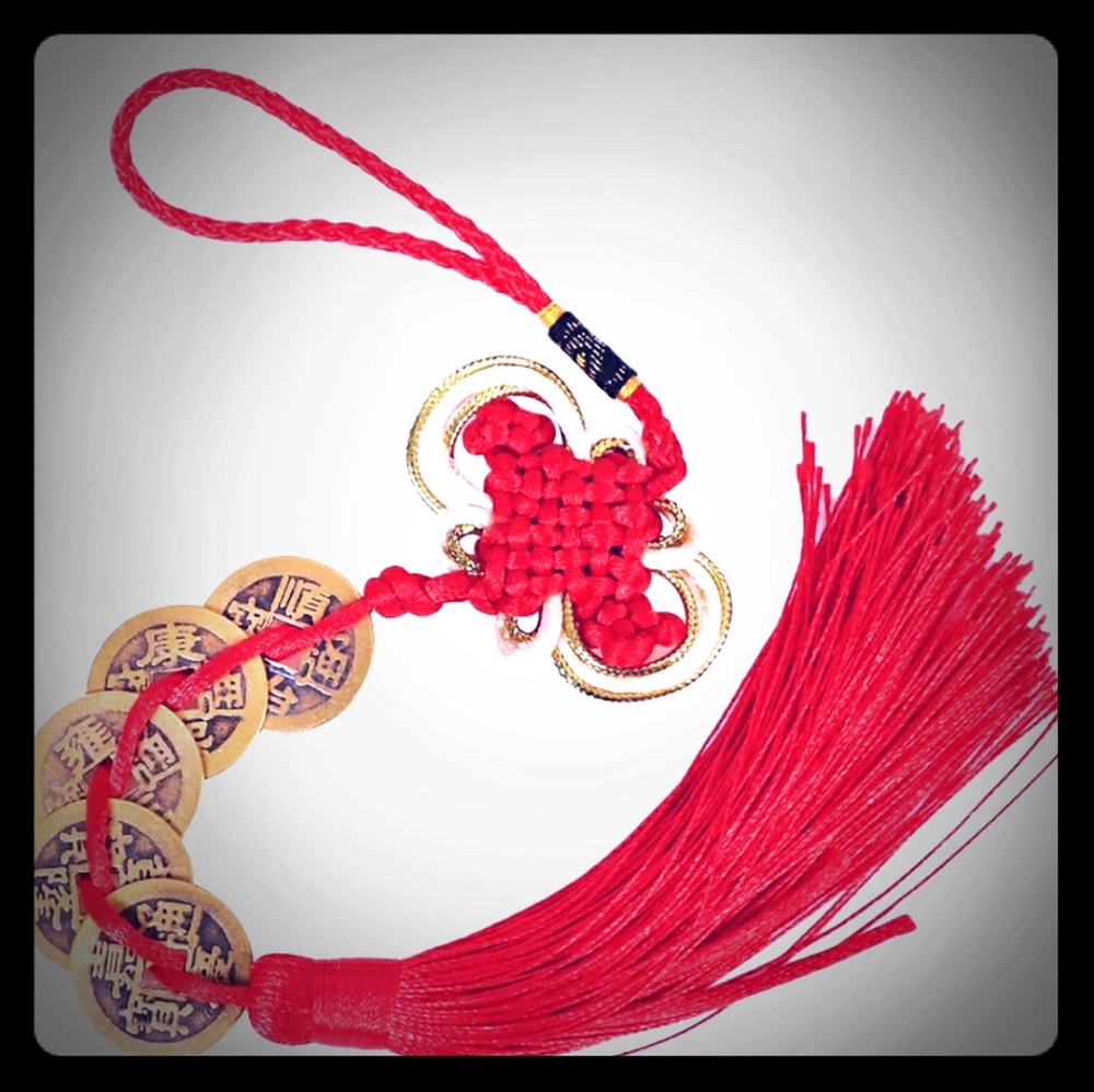 Chinese Feng Shui 5 Coins China Knot Tassel